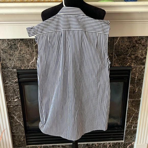 Jil Sander striped ruffle sleeveless blouse, size 36 aghata - Picture 4 of 11